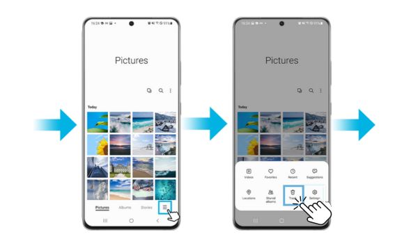 Recovering deleted photos from your device's trash